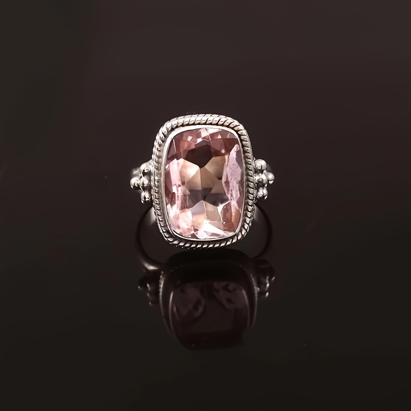 Retro CZ Rectangular Ring for Women